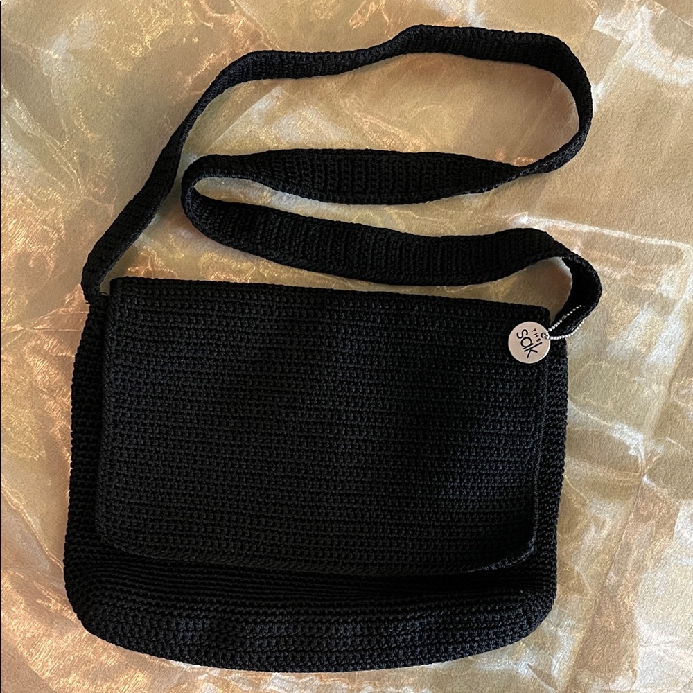 “Sak” Black Crochet Shoulder Bag, with 4 Different Options of Storage!